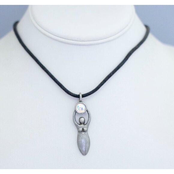 20 inch, Vintage Pendant Diamond Rhinestone Black Lace Necklace - CQ1 - Picture 2 of 3